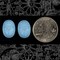 Vintage Sky Blue Glass Scarabs 18mm x 13mm Glass Cameos - Set of Two - CAM75